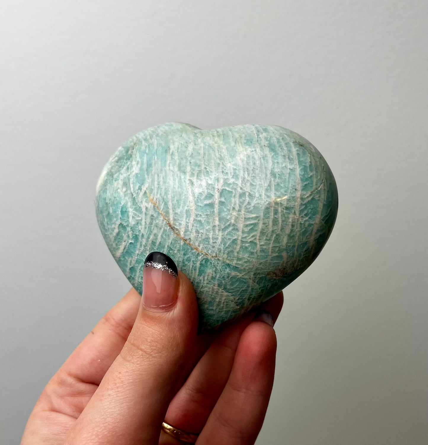 Amazonite heart carving