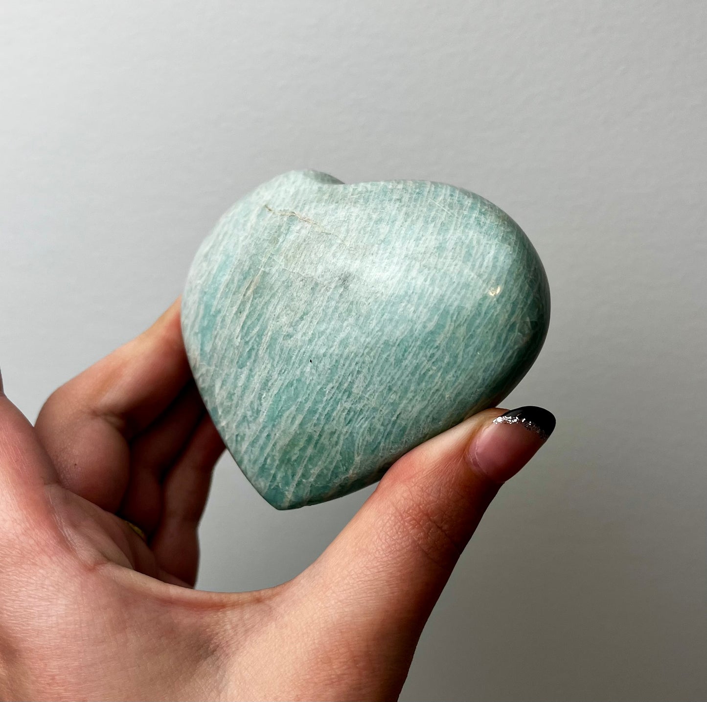 Amazonite heart carving