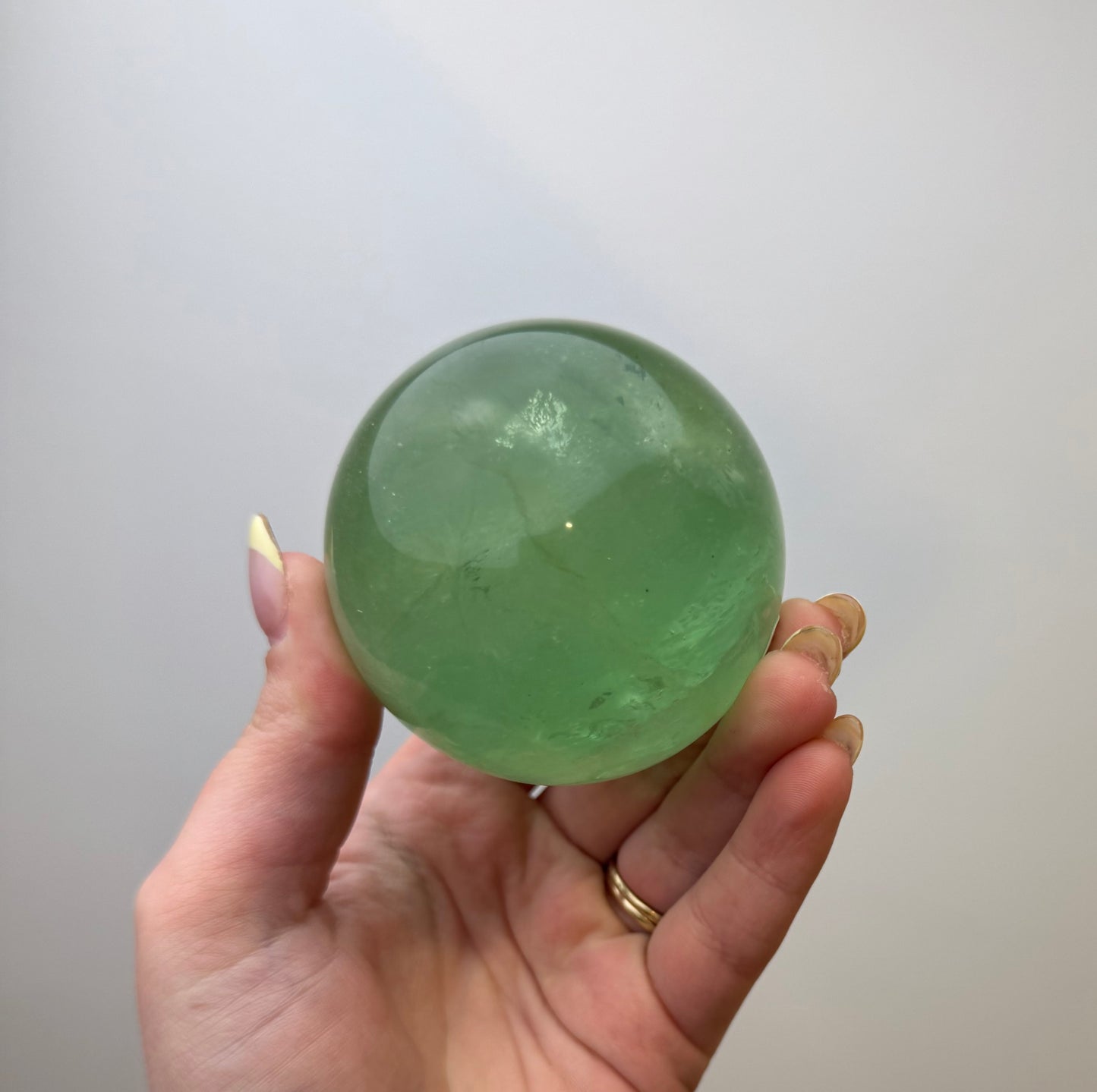 Green fluorite sphere