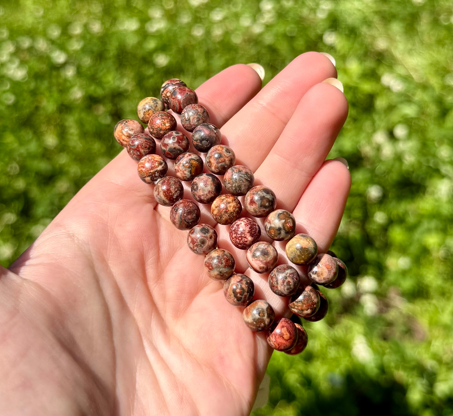 Leopardskin jasper bracelets