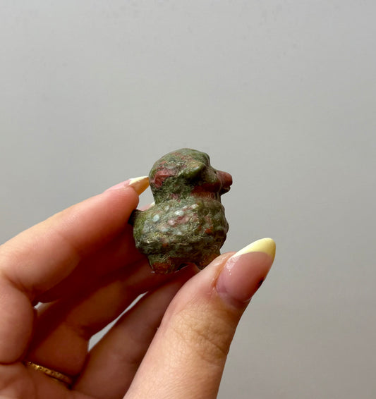 Unakite sheep carving