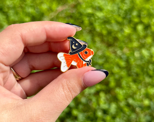 Witch fish enamel pins