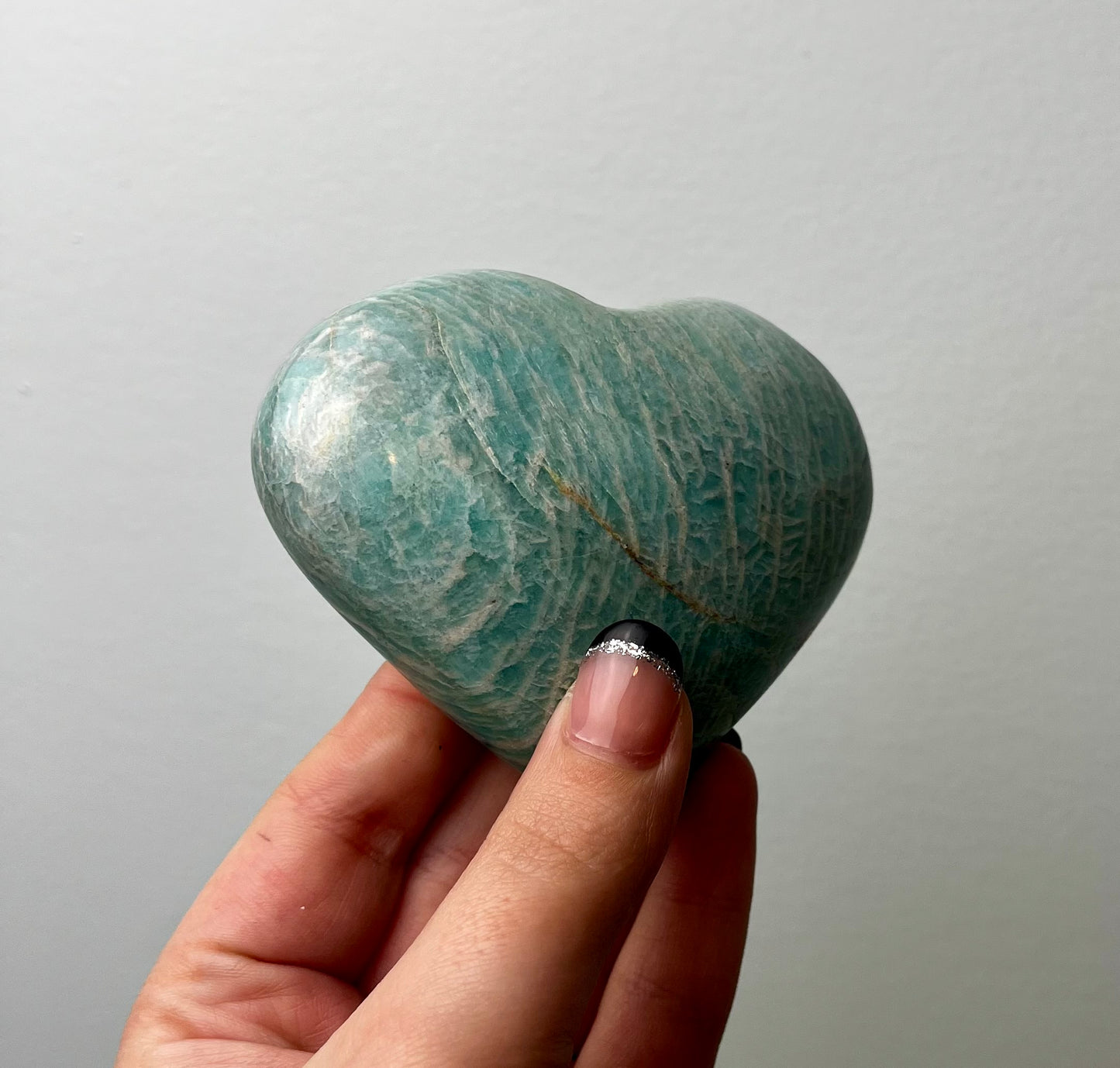 Amazonite heart carving