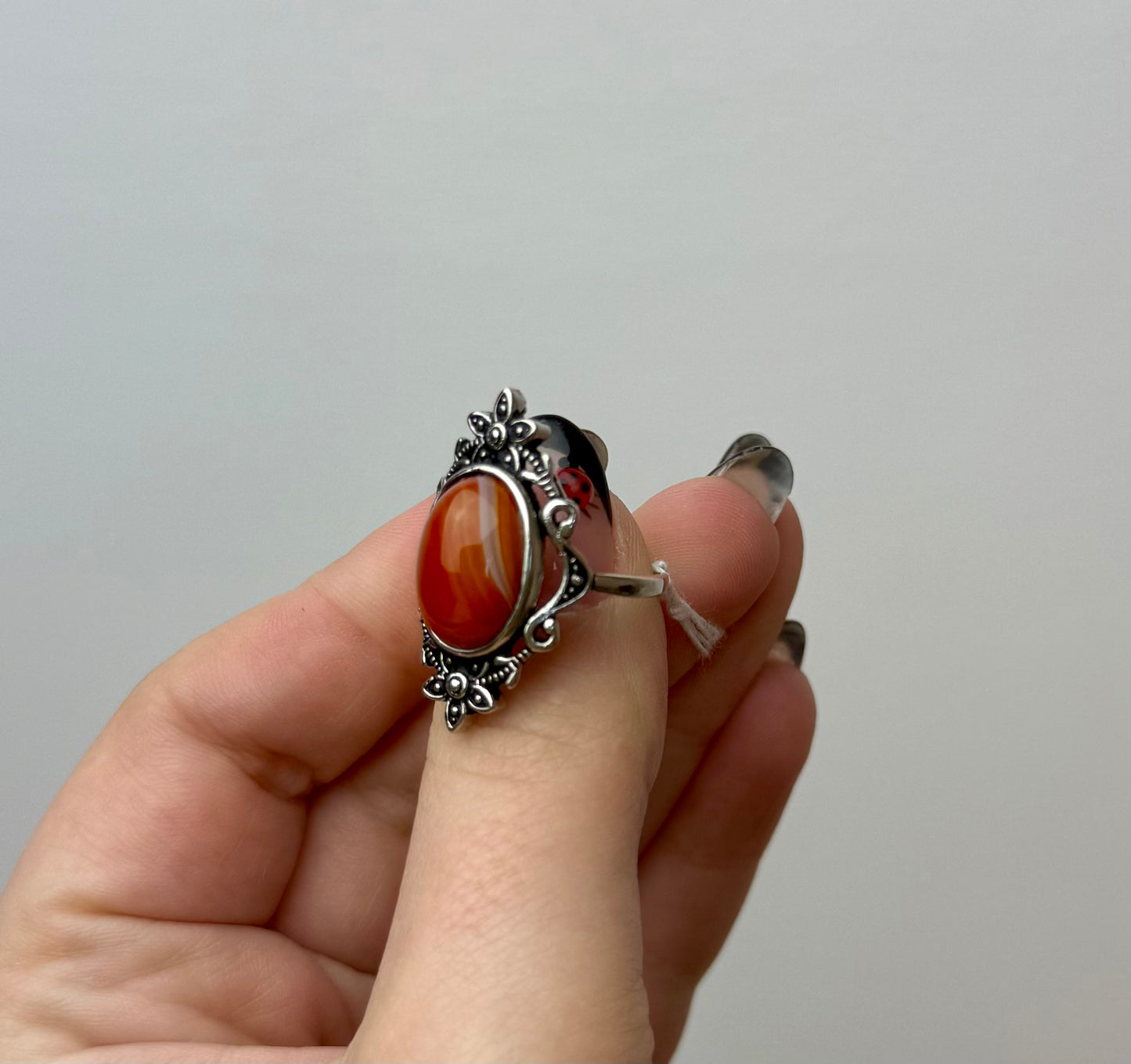 Carnelian adjustable ring