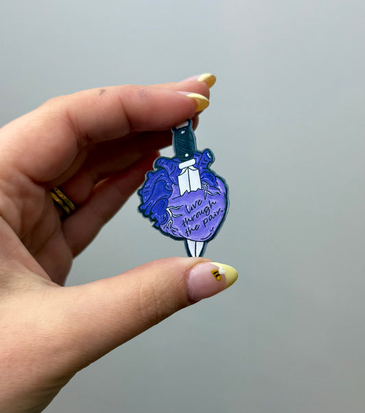 Live through the pain dagger pin