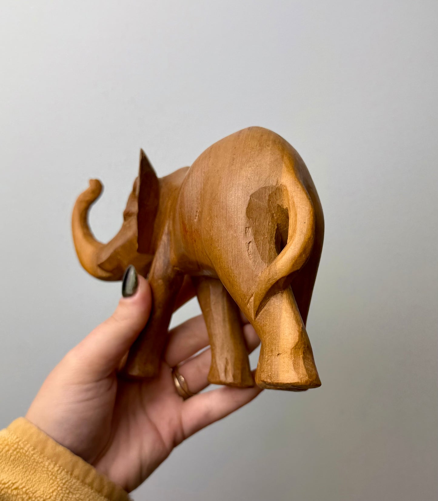 Wooden elephant carving thrifted find