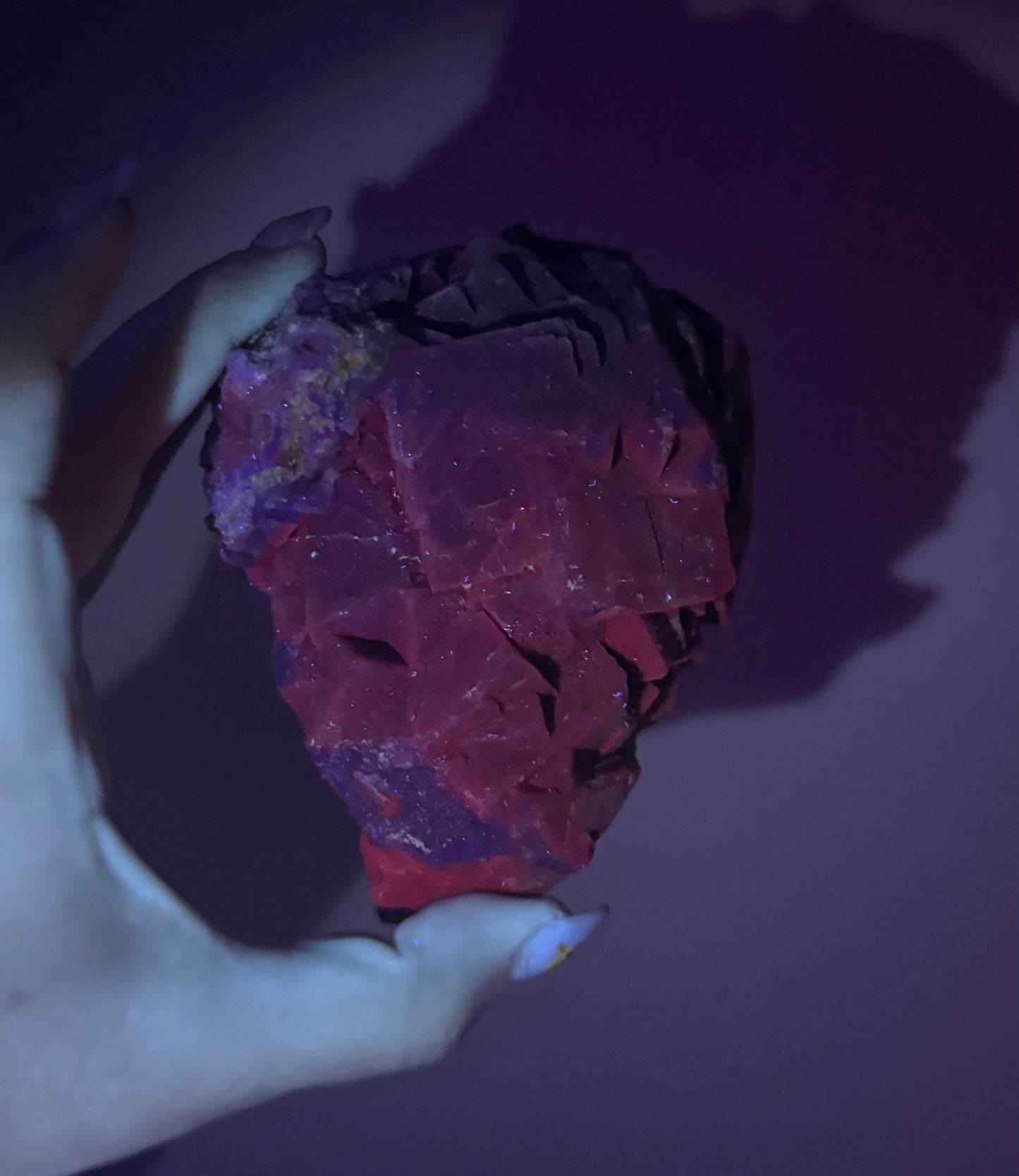 Black rose fluorite specimen