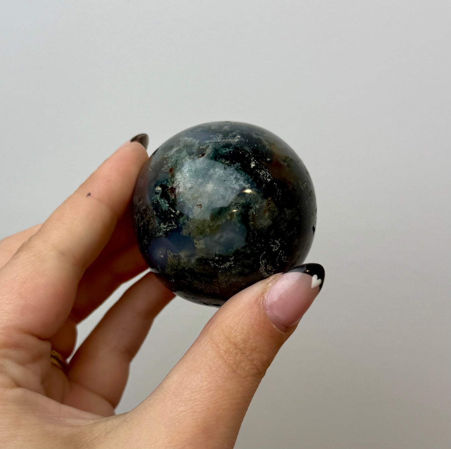 Moss agate ocean jasper sphere