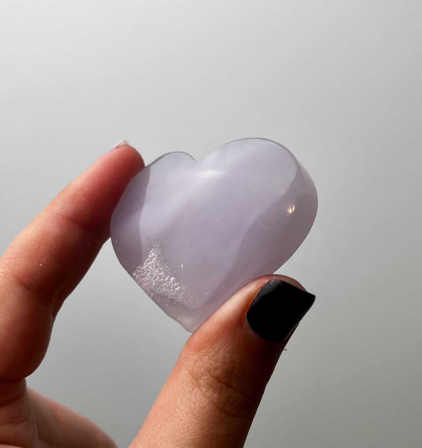 Silky fluorite heart carving