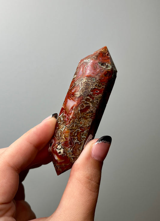 Dyed red moss agate dt