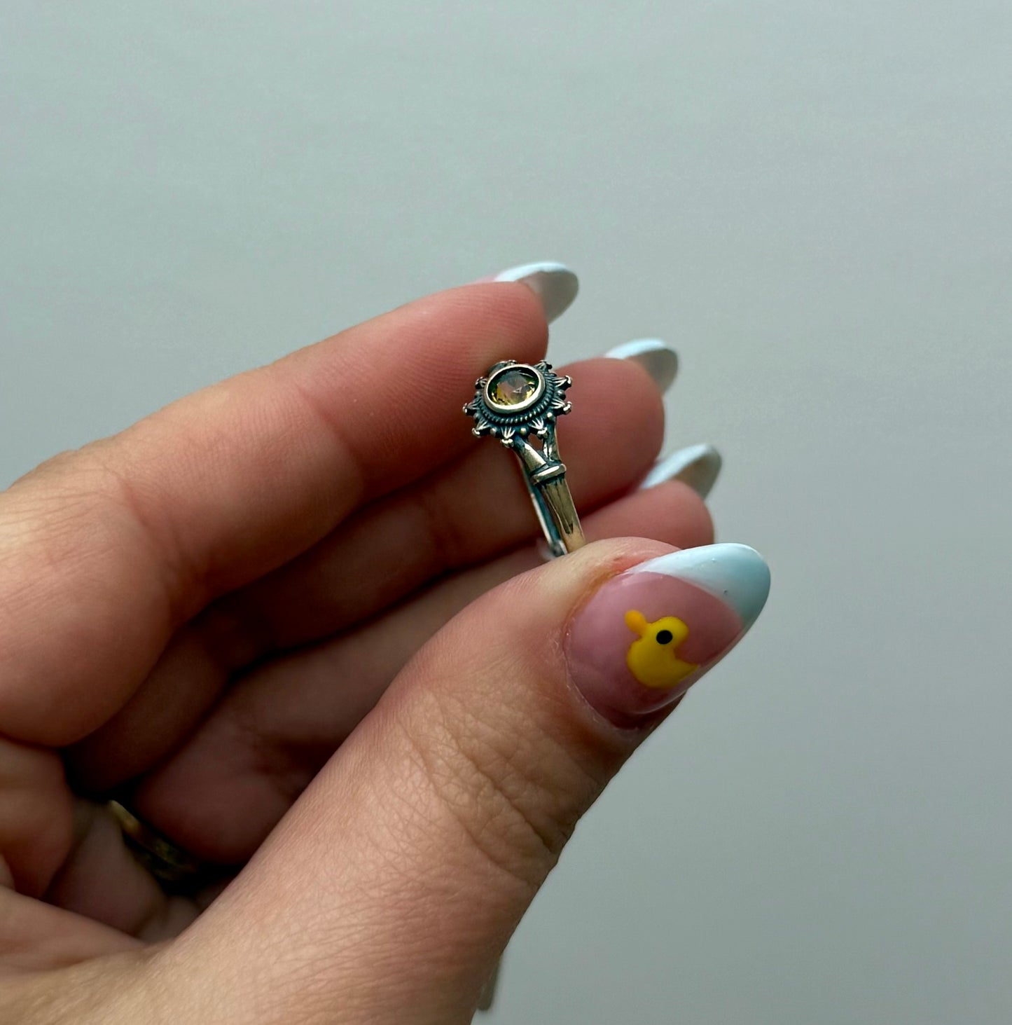 Heat treated citrine adjustable S925 ring