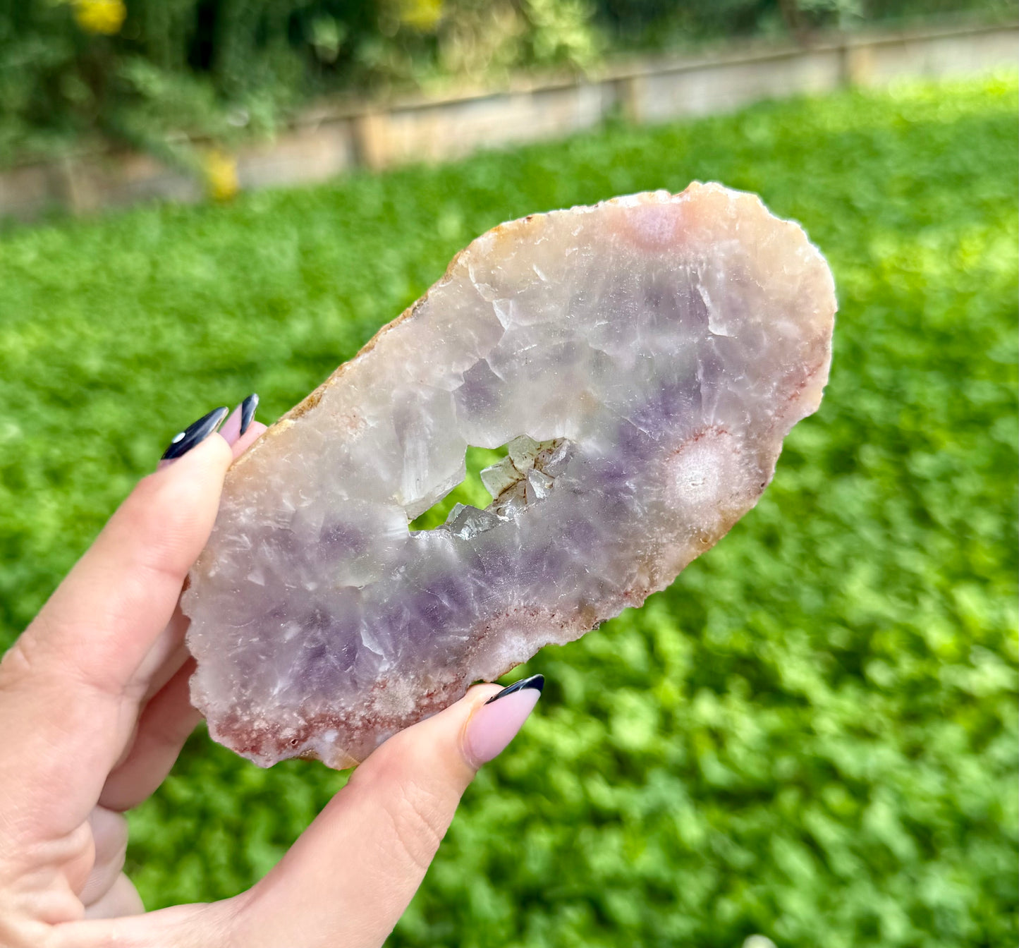 Pink purple amethyst slab