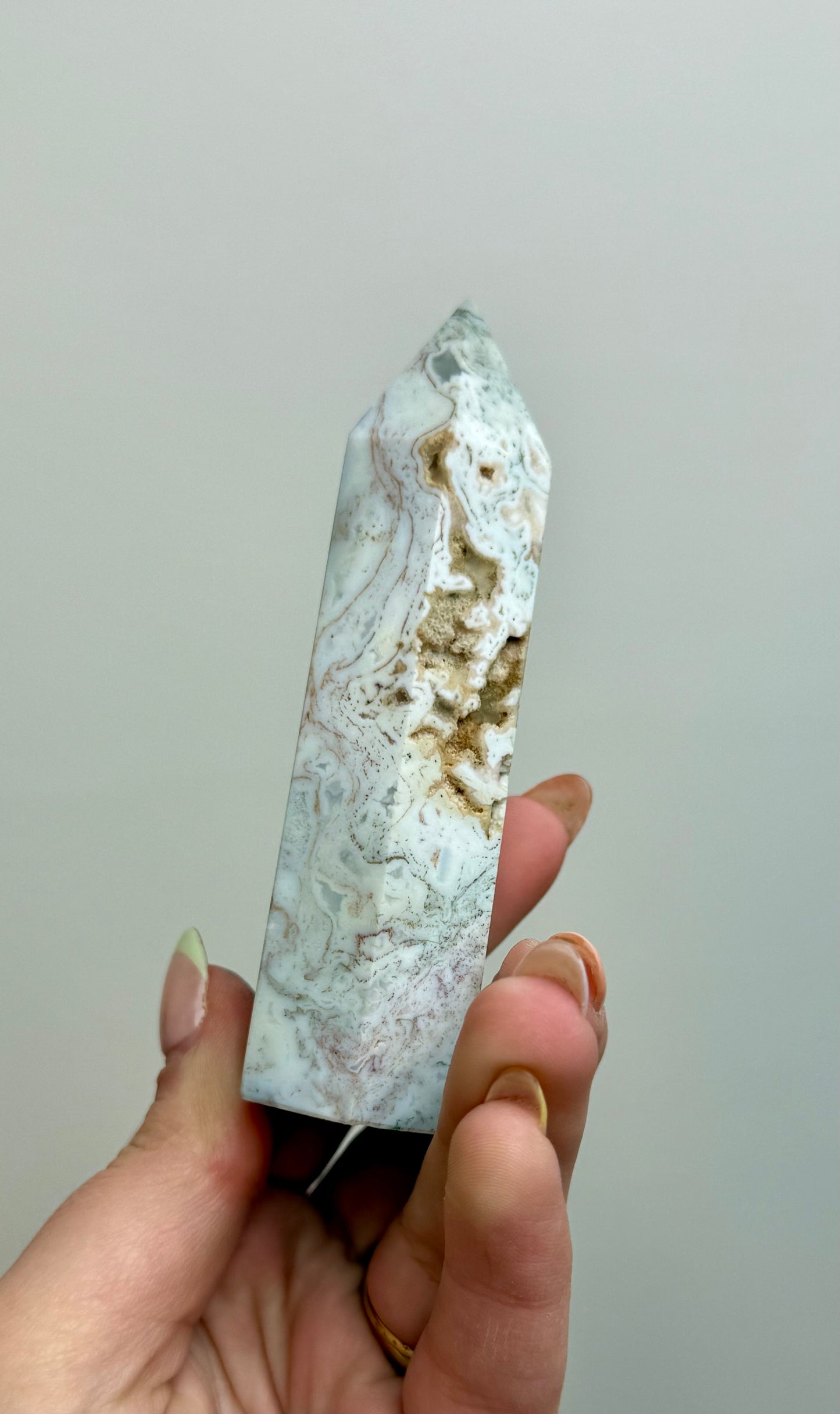 Pastel moss agate tower 19A
