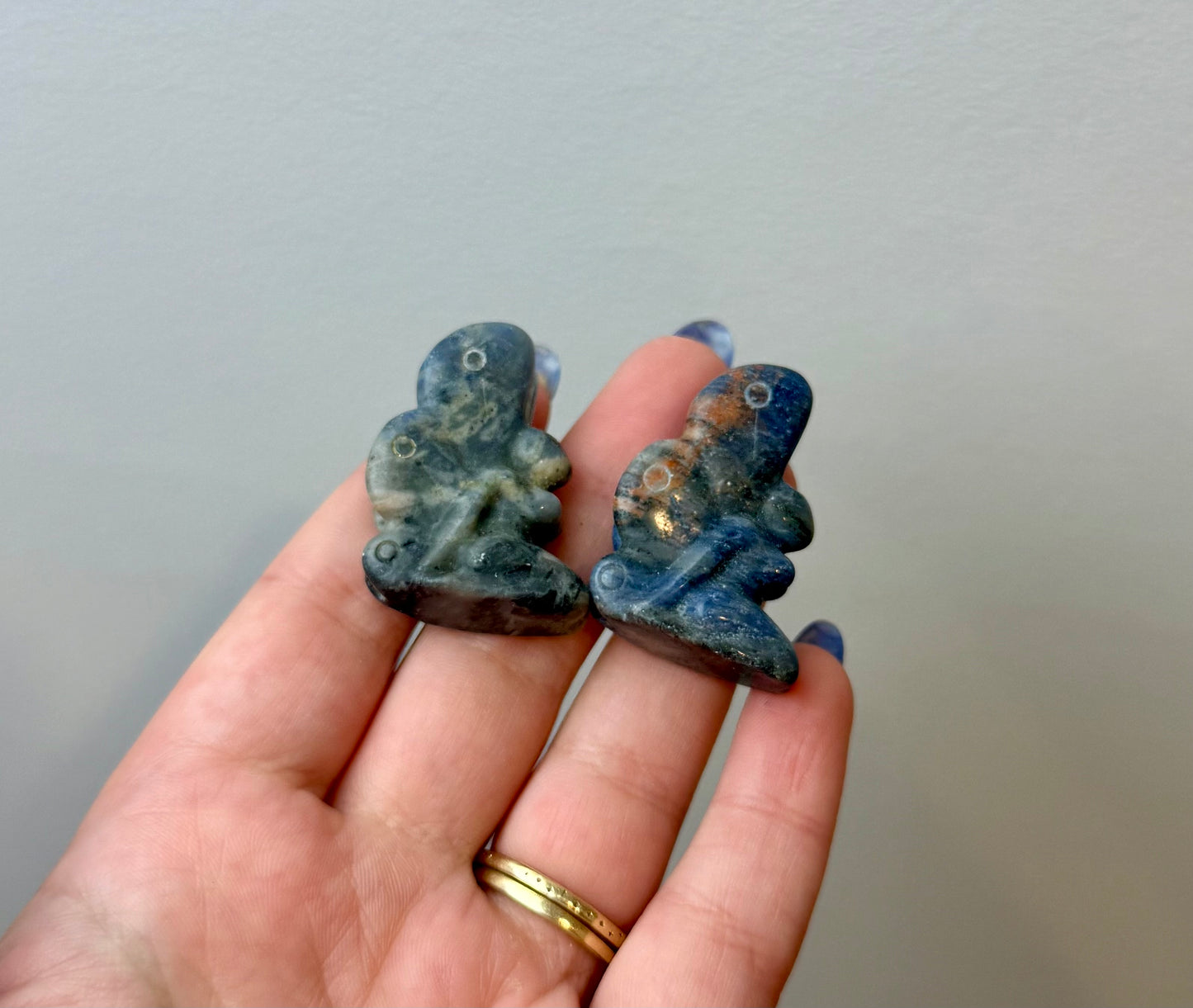 Sodalite fairy carvings