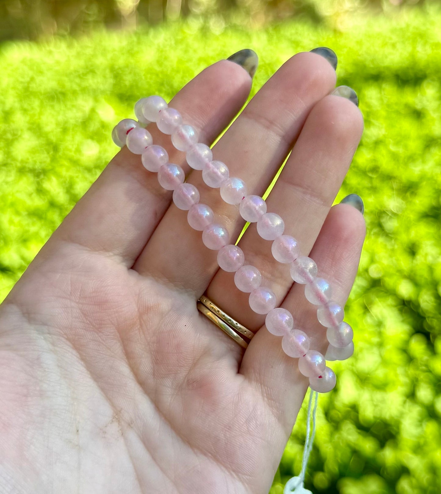 6mm aura rose quartz bracelets