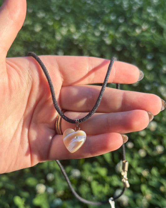 Shell heart necklace thrifted find