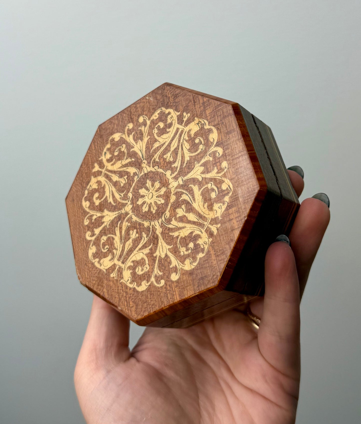 Imperfect wooden trinket box thrifted find