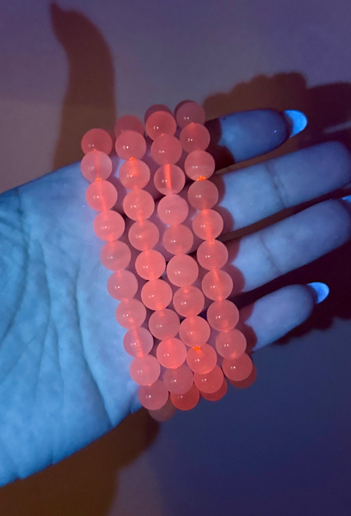 Mangano “pink” calcite bracelets