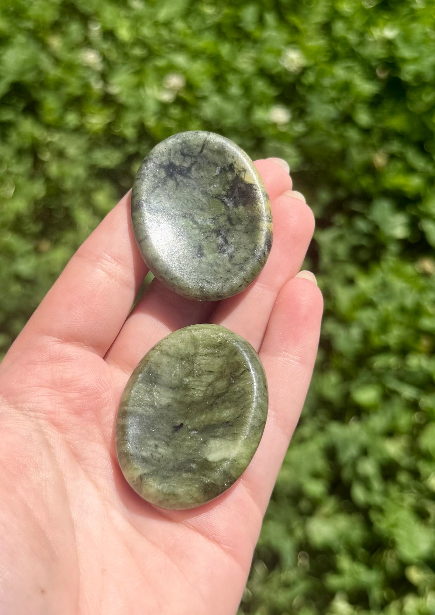 Jade worry stones
