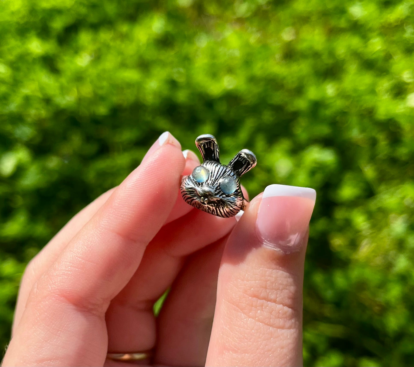 Labradorite rabbit ring