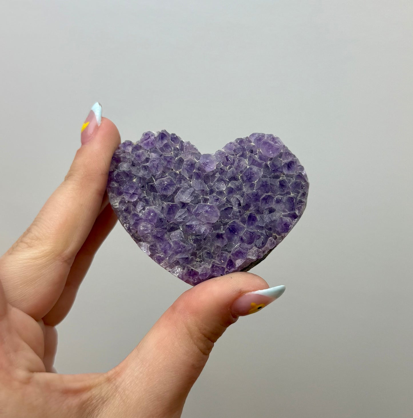 Amethyst cluster heart