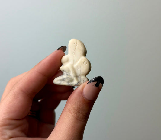 Howlite fairy carving