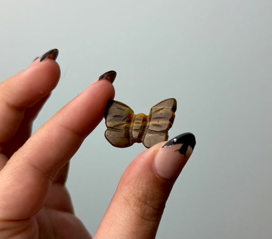 Tigers eye butterfly carving