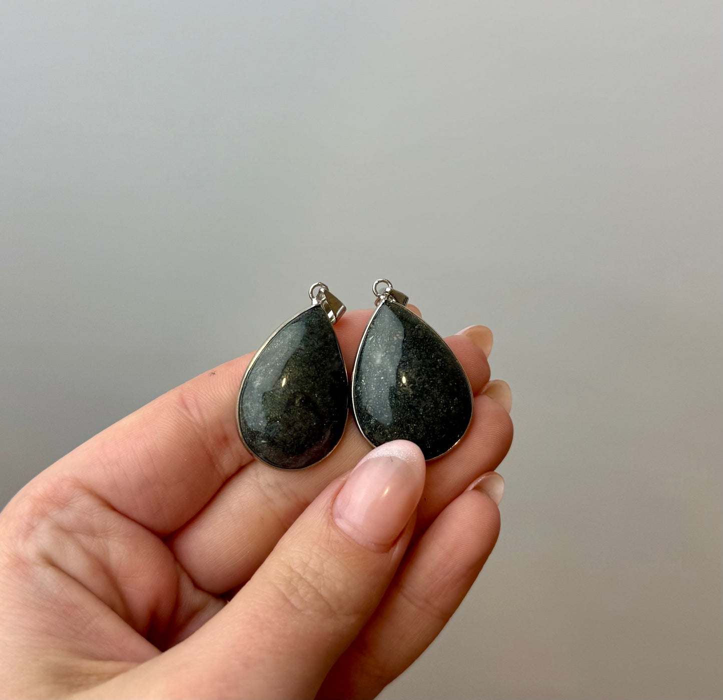 Pyrite agate pendants