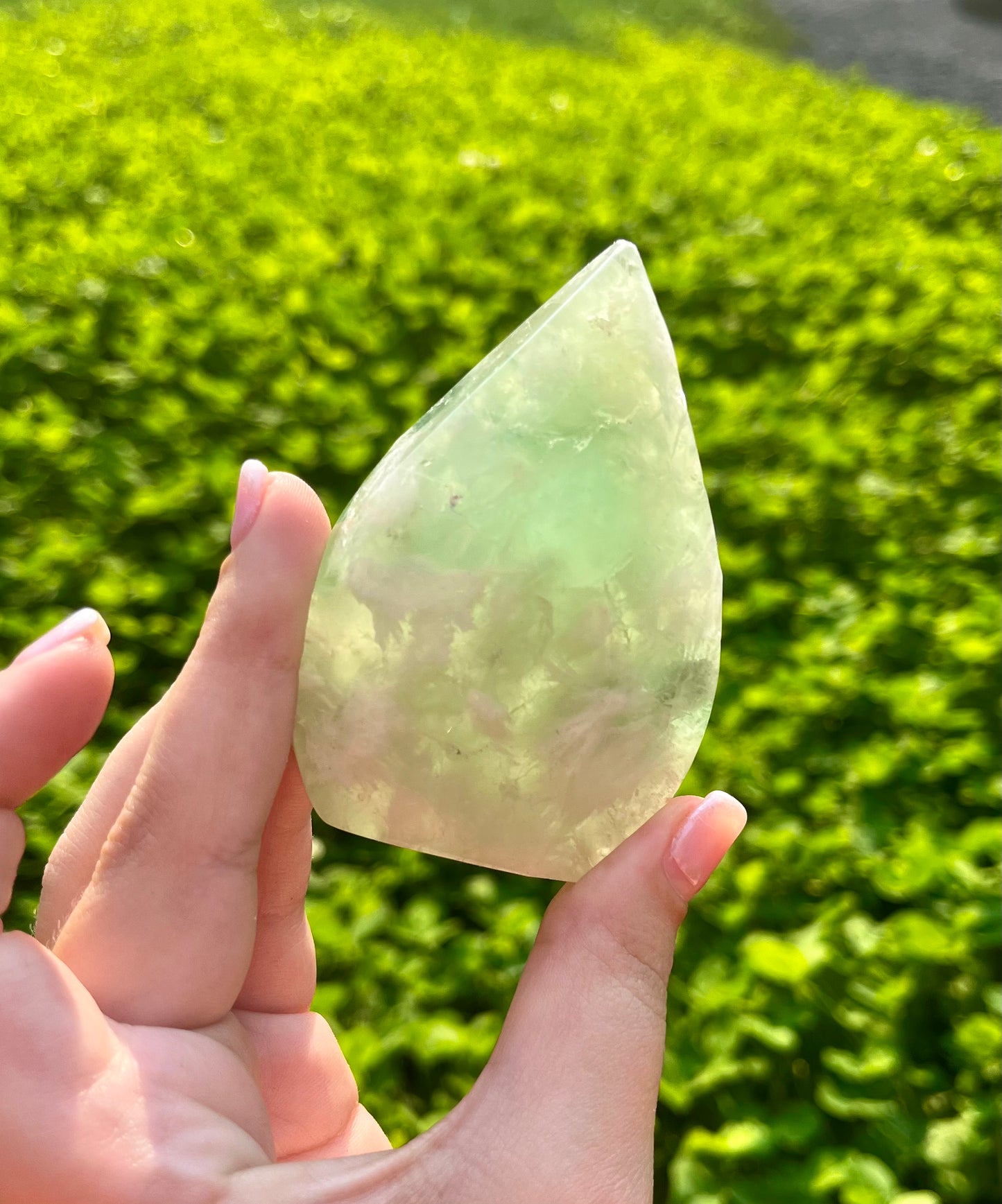 Feather fluorite tear freeform