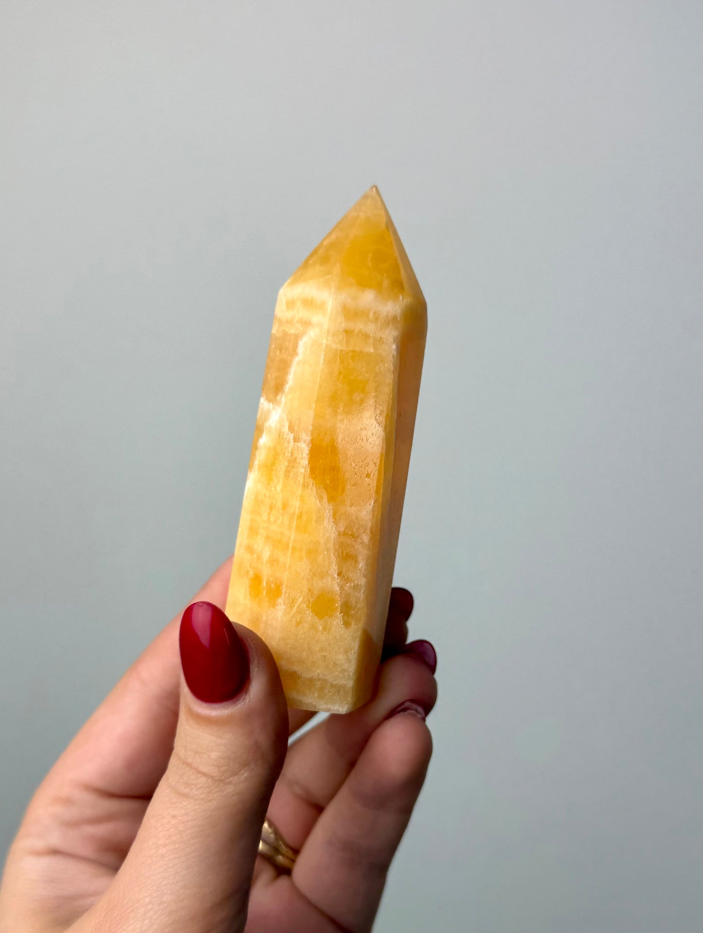 Orange calcite tower