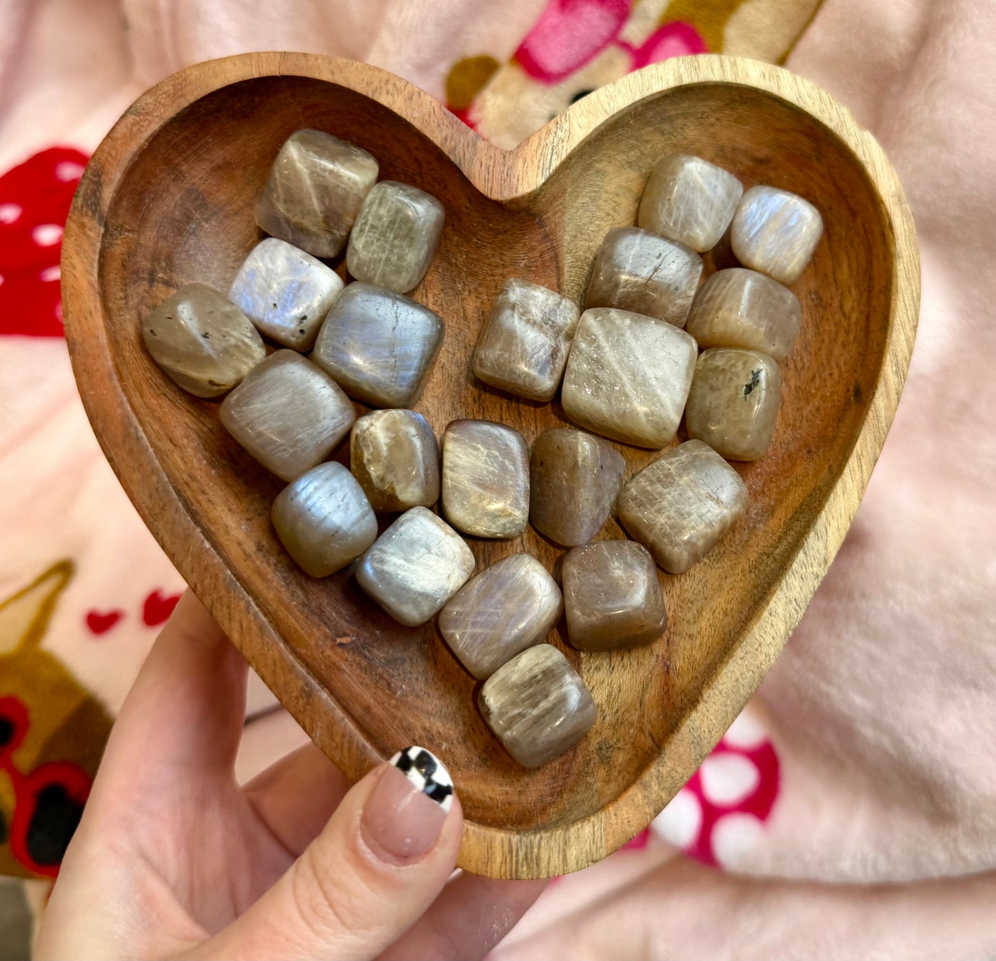 Blue moonstone tumbles