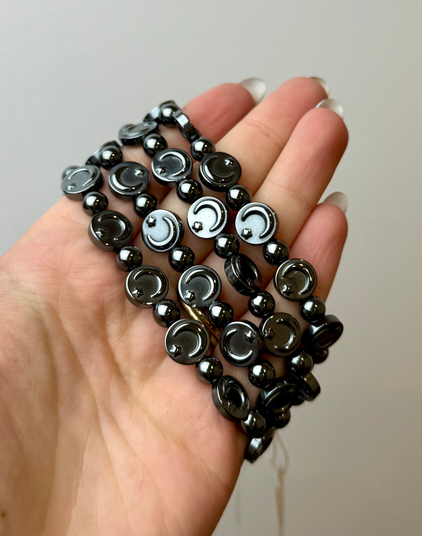 Hematite moon bracelets