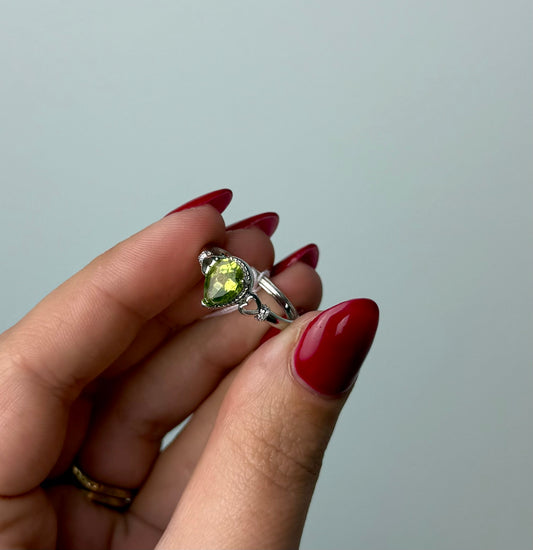 Peridot adjustable ring