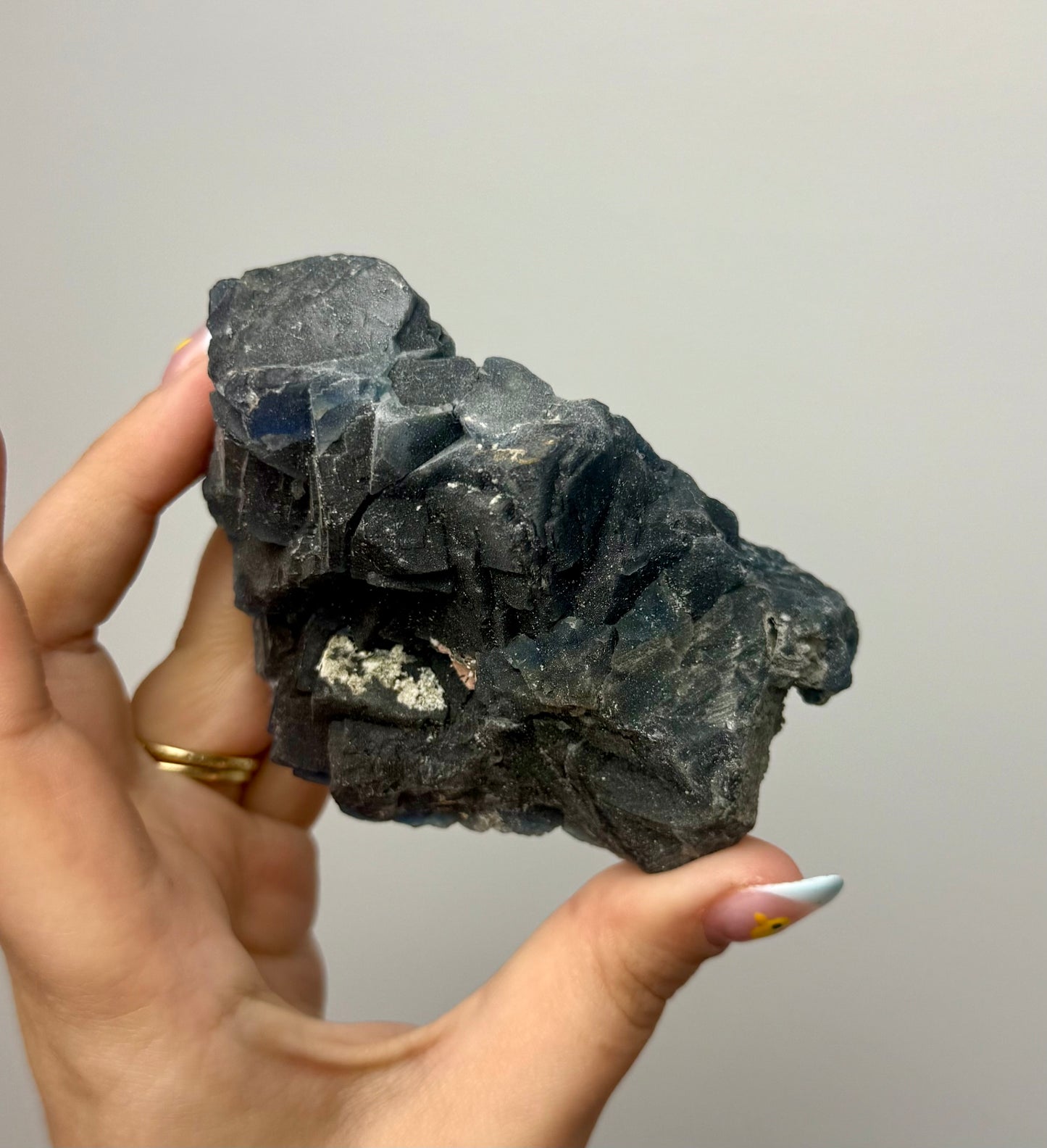 Black rose fluorite specimen