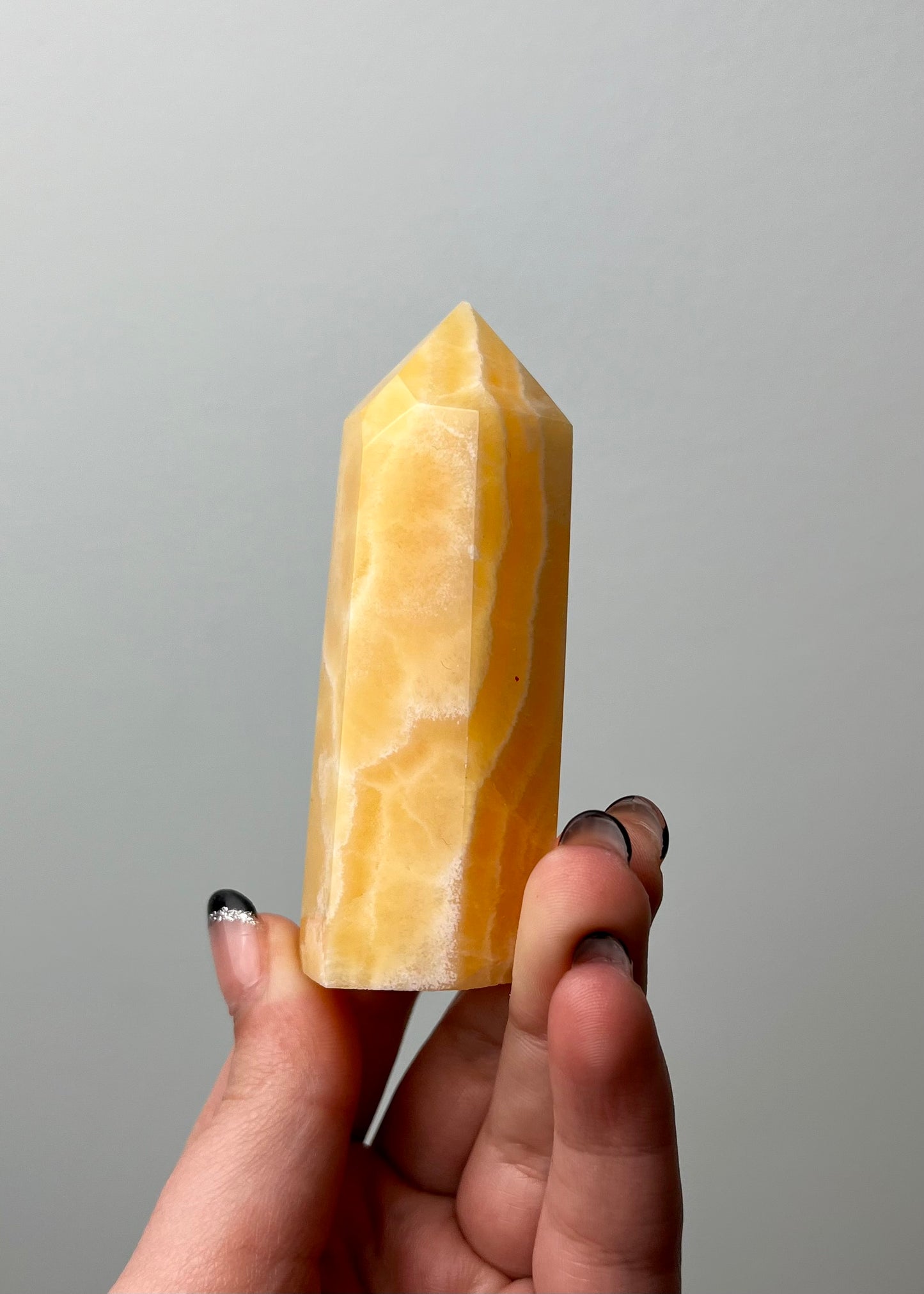 Orange calcite tower