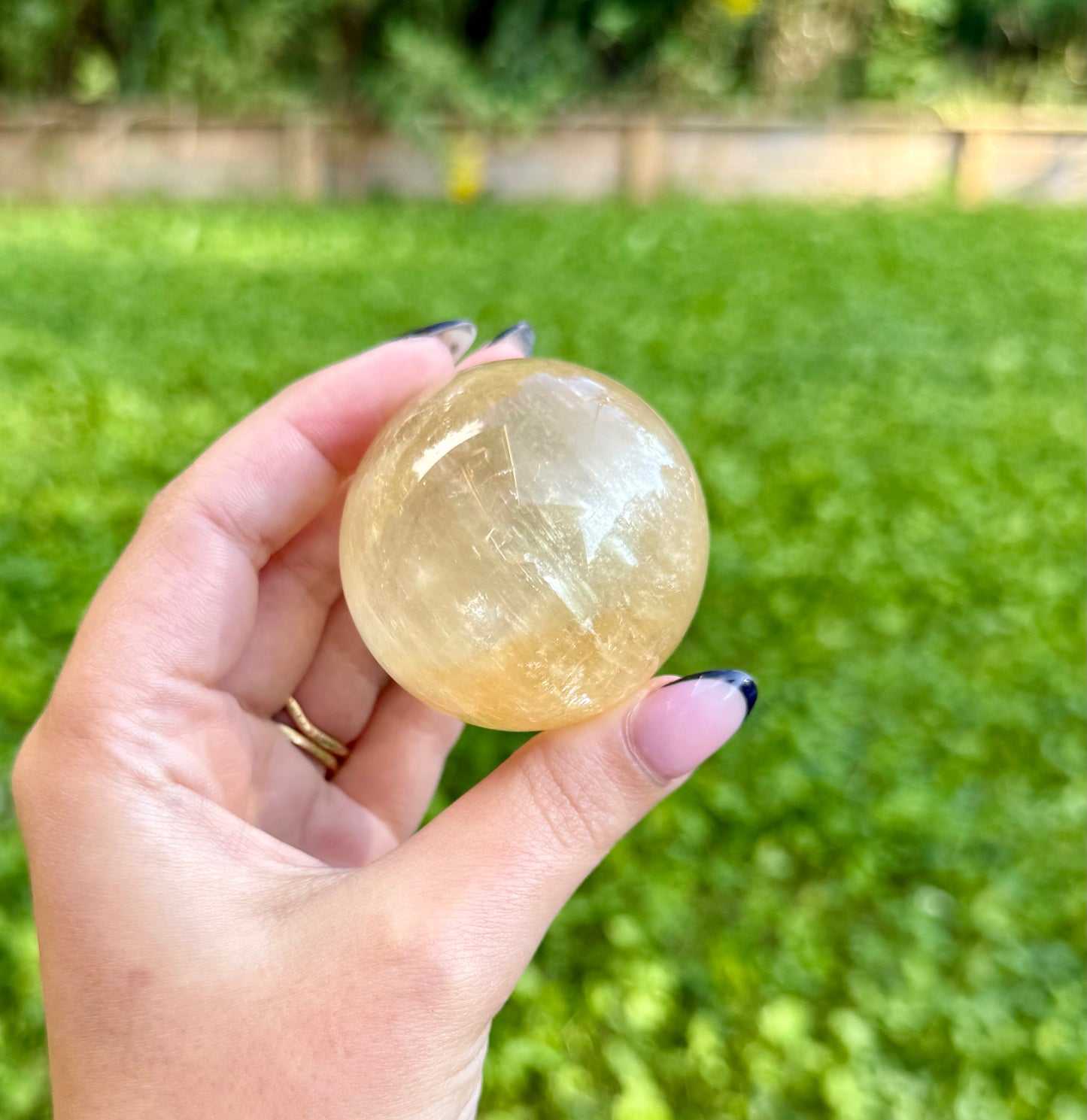 Honey calcite sphere