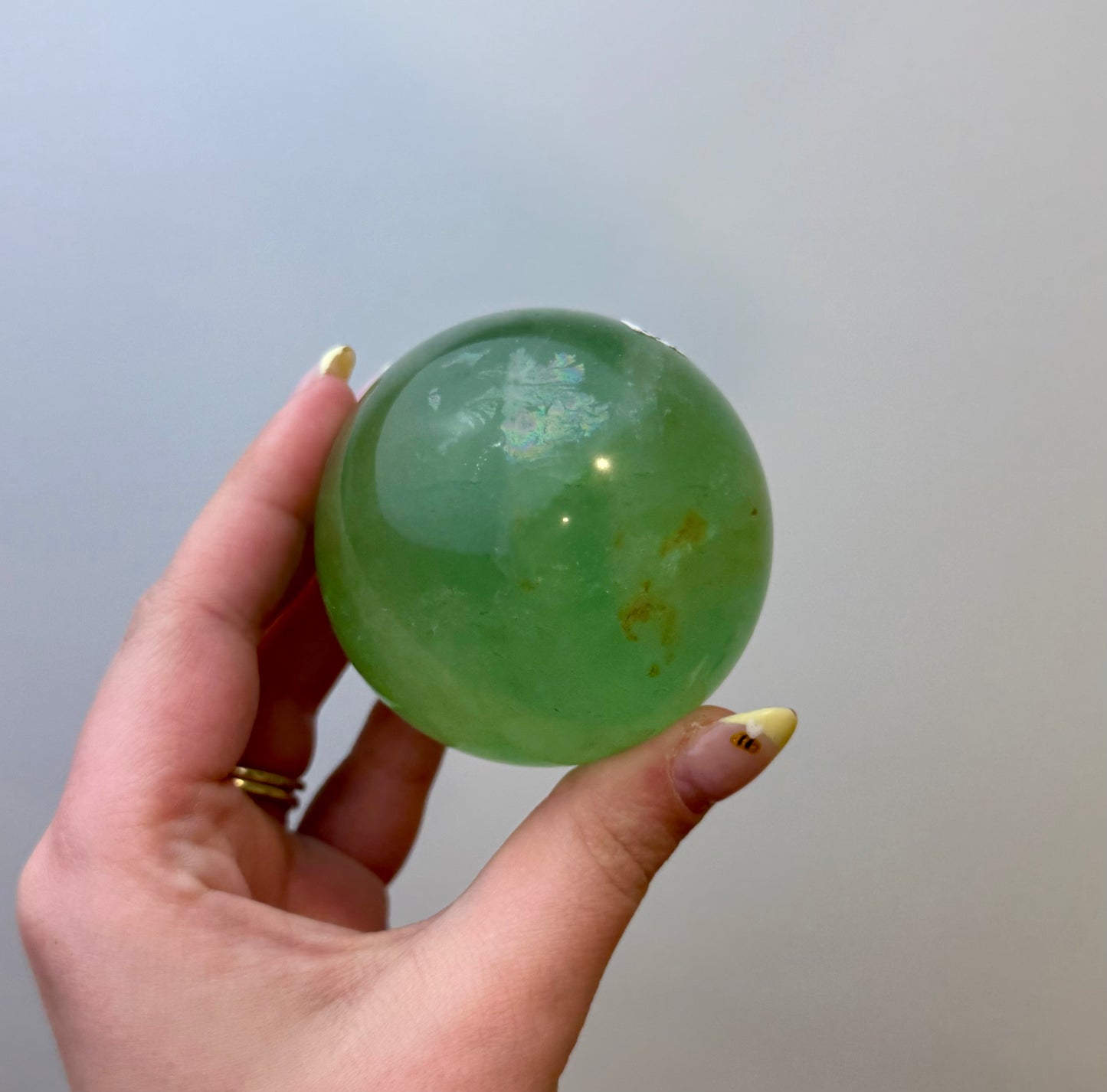 Green fluorite sphere