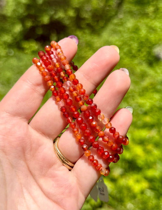 4mm faceted carnelian bracelets