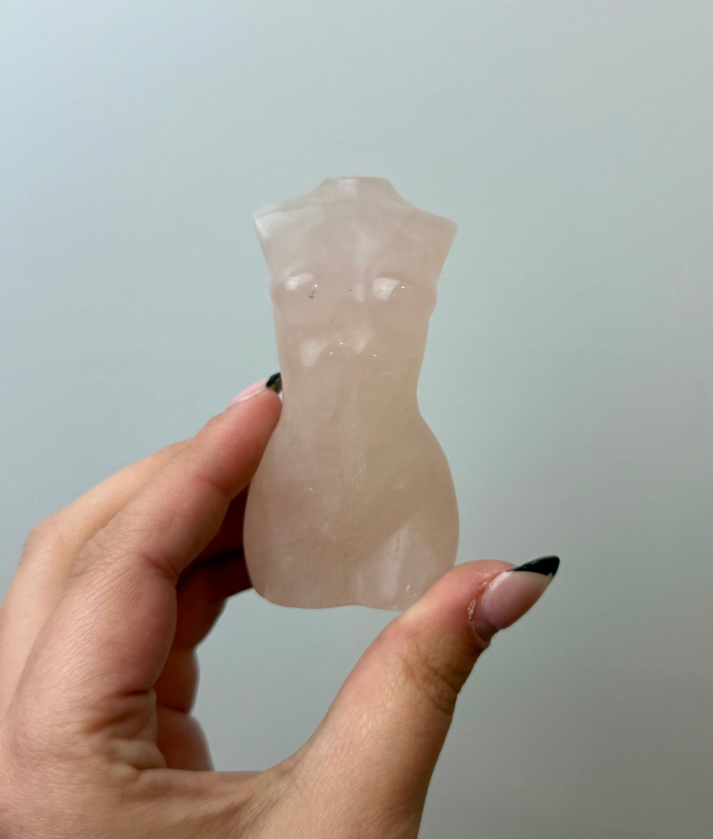 Rose quartz lady body carving