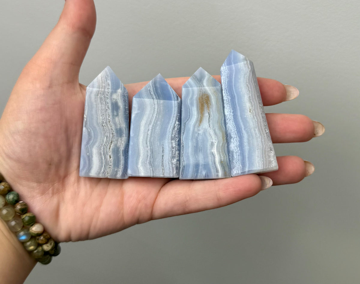 Blue lace agate towers