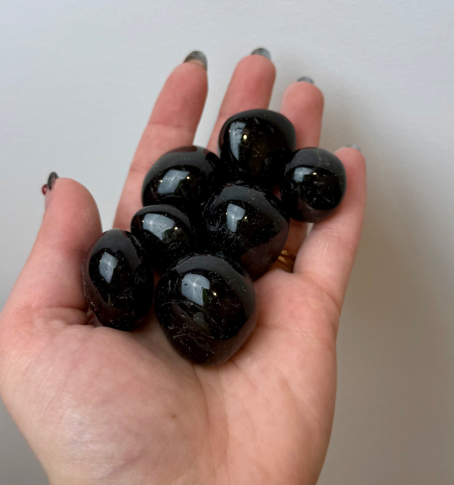 Black tourmaline tumbles