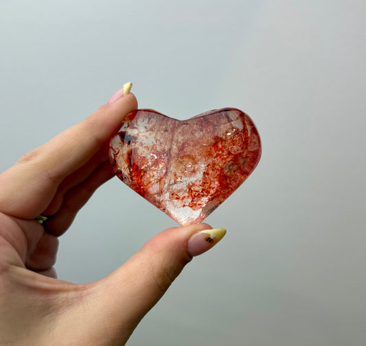 Dyed Quartz heart carving
