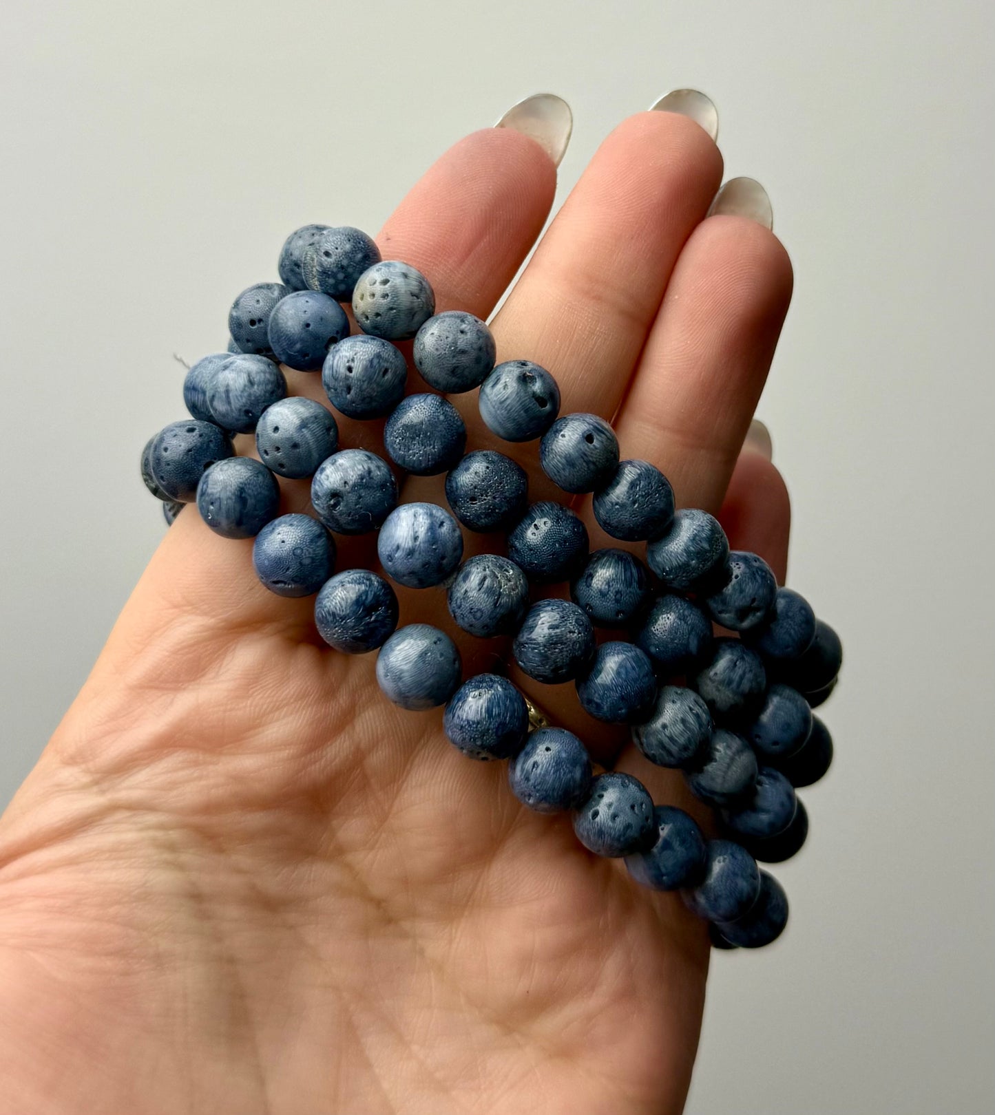 Blue coral bracelets