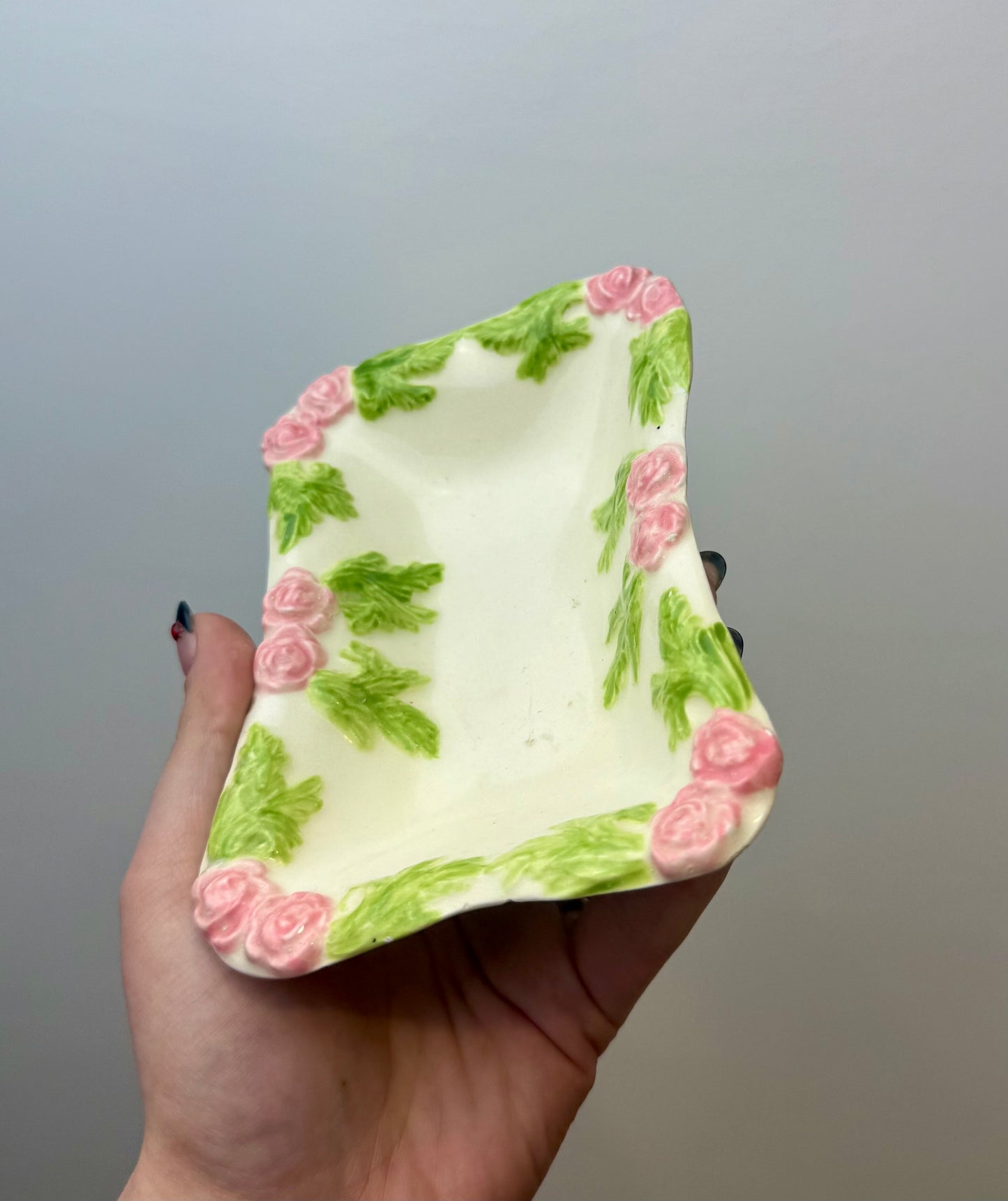 Floral soap dish thrifted find