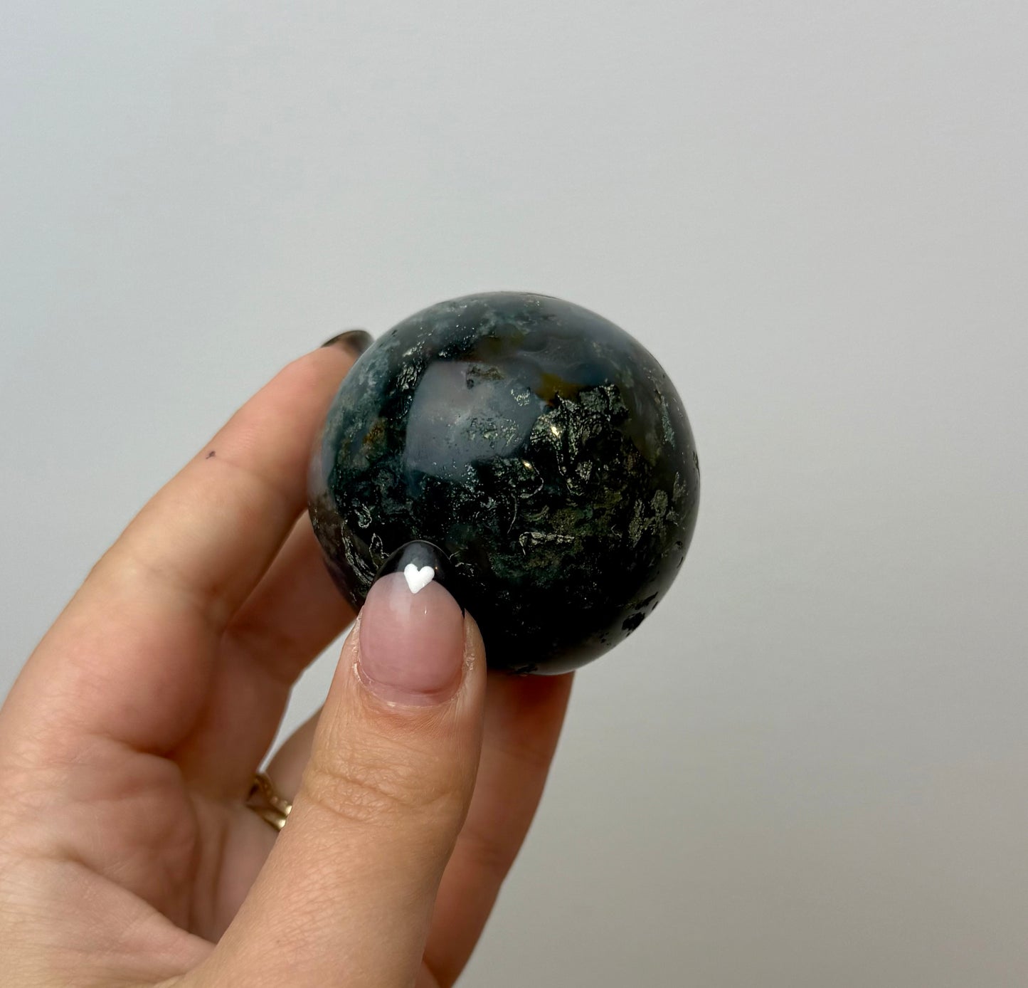 Moss agate ocean jasper sphere