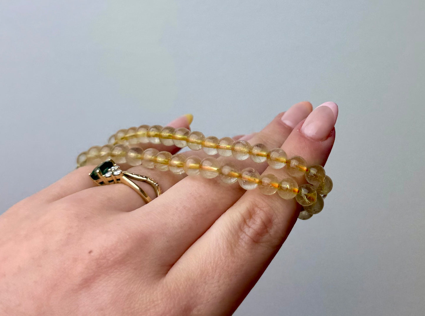 Golden rutile quartz bracelets