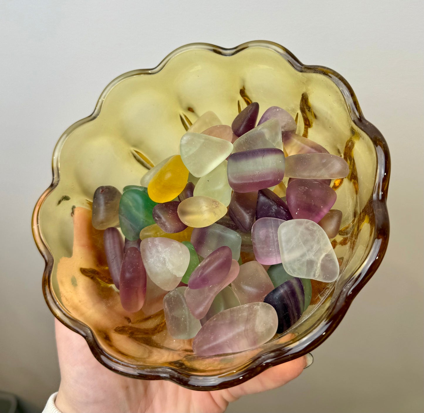 Fluorite tumbles
