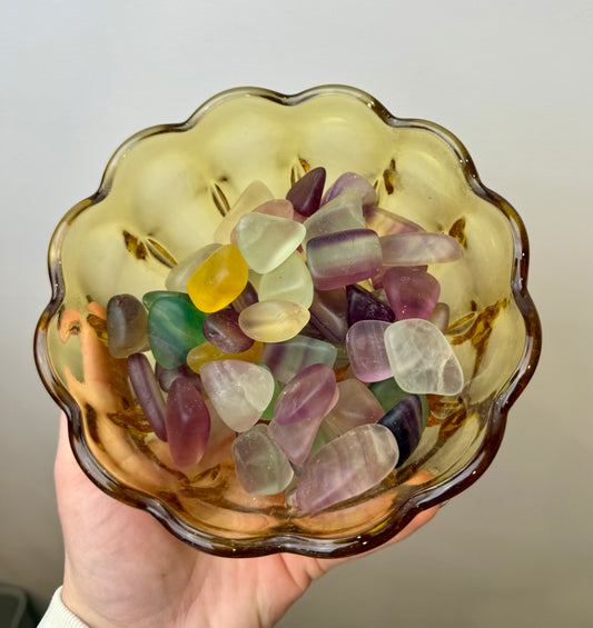 Fluorite tumbles