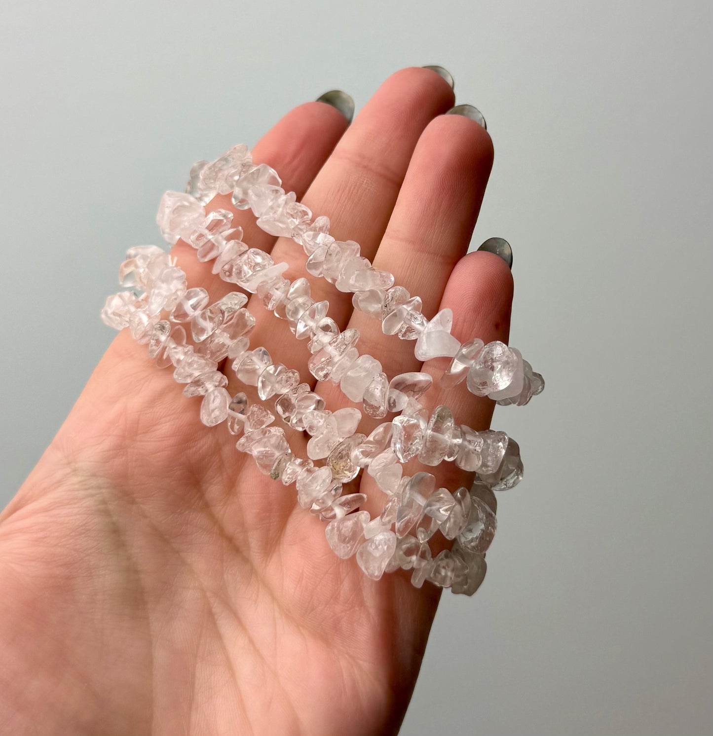 Clear quartz chip bracelets