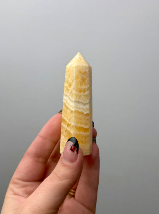 Orange calcite tower